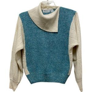Vantage Shenanigans Womens Sweater Size M Color Blue & Natural